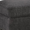 Lorry Accent Ottoman | Foam Seat Cushion | Textured Black Polyester 34"