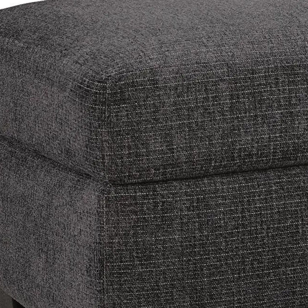 Lorry Accent Ottoman | Foam Seat Cushion | Textured Black Polyester 34"