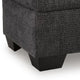 Lorry Accent Ottoman | Foam Seat Cushion | Textured Black Polyester 34"