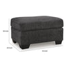 Lorry Accent Ottoman | Foam Seat Cushion | Textured Black Polyester 34"