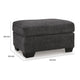 Lorry Accent Ottoman | Foam Seat Cushion | Textured Black Polyester 34"