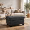 Lorry Accent Ottoman | Foam Seat Cushion | Textured Black Polyester 34"