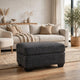 Lorry Accent Ottoman | Foam Seat Cushion | Textured Black Polyester 34"