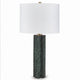 Keya Table Lamp | White Drum Shade | Dark Green Marble Base | 28"