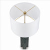 Keya Table Lamp | White Drum Shade | Dark Green Marble Base | 28"