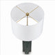 Keya Table Lamp | White Drum Shade | Dark Green Marble Base | 28"