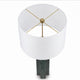 Keya Table Lamp | White Drum Shade | Dark Green Marble Base | 28"