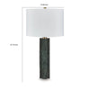 Keya Table Lamp | White Drum Shade | Dark Green Marble Base | 28"