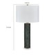 Keya Table Lamp | White Drum Shade | Dark Green Marble Base | 28"