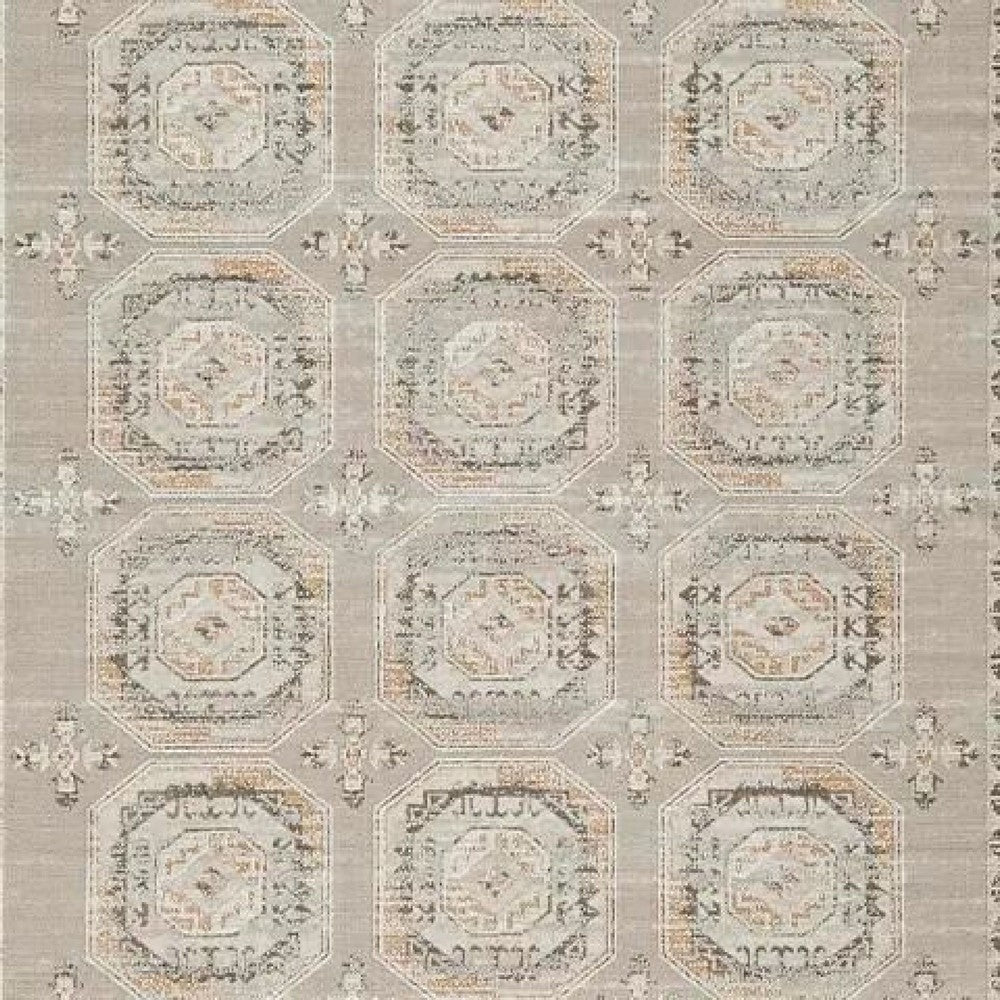 Baku 5x7 Medium Area Rug | Medallion Motif | Ivory Polypropylene Polyester