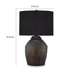 Kaya Table Lamp | Drum Fabric Shade | Metallic Black Terracotta Base | 26"