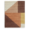 Mona 5x7 Geometric Medium Area Rug w Shag | 30mm Pile | Pink Brown