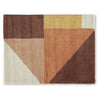 Mona 5x7 Geometric Medium Area Rug w Shag | 30mm Pile | Pink Brown