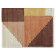 Mona 5x7 Geometric Medium Area Rug w Shag | 30mm Pile | Pink Brown