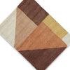 Mona 5x7 Geometric Medium Area Rug w Shag | 30mm Pile | Pink Brown