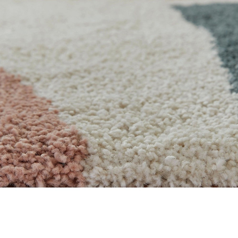 Fyna 5x7 Geometric Medium Area Rug w Shag | 30mm Pile | Gray Brown