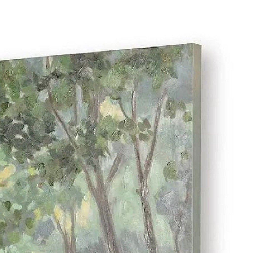 Naya Wall Art Painting | Tranquil Nature L&scape | H&painted Green 36x36