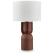 Maya Table Lamp | White Drum Shade | Brick Red Hourglass Base | 28"