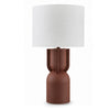 Maya Table Lamp | White Drum Shade | Brick Red Hourglass Base | 28"