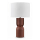 Maya Table Lamp | White Drum Shade | Brick Red Hourglass Base | 28"