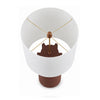 Maya Table Lamp | White Drum Shade | Brick Red Hourglass Base | 28"