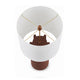 Maya Table Lamp | White Drum Shade | Brick Red Hourglass Base | 28"