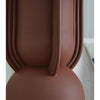 Maya Table Lamp | White Drum Shade | Brick Red Hourglass Base | 28"