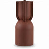 Maya Table Lamp | White Drum Shade | Brick Red Hourglass Base | 28"