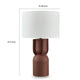 Maya Table Lamp | White Drum Shade | Brick Red Hourglass Base | 28"