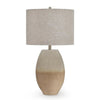 Jaya Table Lamp | Drum Hardback Shade | Cream & Beige Base | 28"