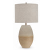 Jaya Table Lamp | Drum Hardback Shade | Cream & Beige Base | 28"