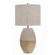 Jaya Table Lamp | Drum Hardback Shade | Cream & Beige Base | 28"