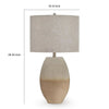 Jaya Table Lamp | Drum Hardback Shade | Cream & Beige Base | 28"