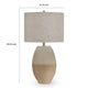 Jaya Table Lamp | Drum Hardback Shade | Cream & Beige Base | 28"