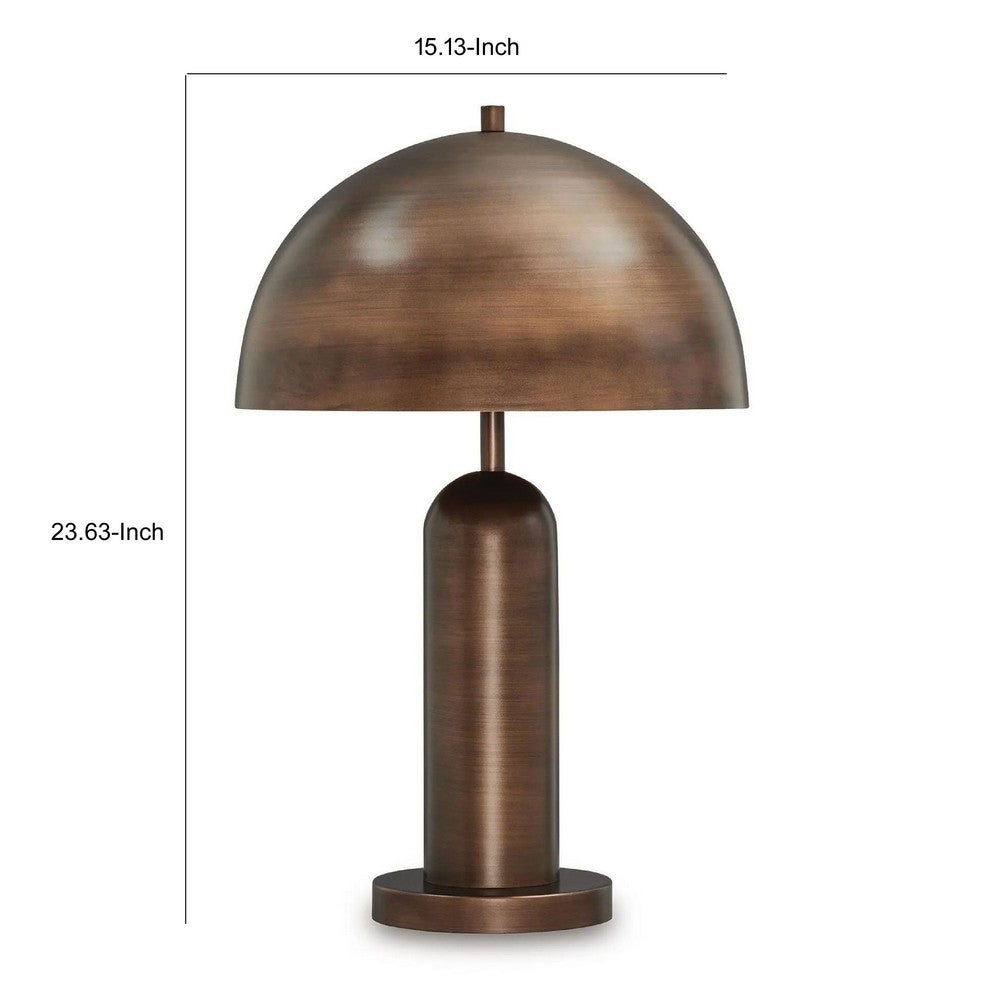 Laya Table Lamp | Dome Shade | Antique Copper 24"