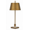 Feya Table Lamp | White Marble Base | Gold Metal Empire Shade | 32"
