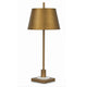 Feya Table Lamp | White Marble Base | Gold Metal Empire Shade | 32"