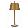Feya Table Lamp | White Marble Base | Gold Metal Empire Shade | 32"