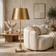 Feya Table Lamp | White Marble Base | Gold Metal Empire Shade | 32"