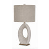 Frya Paper Table Lamp | Cream Speckled Geometric Base | Drum Shade | 28"