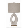 Frya Paper Table Lamp | Cream Speckled Geometric Base | Drum Shade | 28"