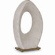 Frya Paper Table Lamp | Cream Speckled Geometric Base | Drum Shade | 28"