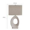 Frya Paper Table Lamp | Cream Speckled Geometric Base | Drum Shade | 28"