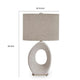 Frya Paper Table Lamp | Cream Speckled Geometric Base | Drum Shade | 28"
