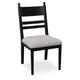 Gela Dining Side Chair set of 2 | Black Ladderback Frame | Gray Upholstery