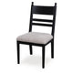 Gela Dining Side Chair set of 2 | Black Ladderback Frame | Gray Upholstery