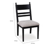 Gela Dining Side Chair set of 2 | Black Ladderback Frame | Gray Upholstery