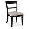Gela Dining Side Chair set of 2 | Black Open Cutout Frame | Gray Upholstery