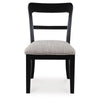 Gela Dining Side Chair set of 2 | Black Open Cutout Frame | Gray Upholstery