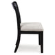 Gela Dining Side Chair set of 2 | Black Open Cutout Frame | Gray Upholstery